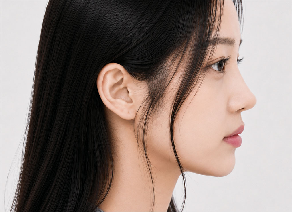 입체감 있는 콧대 라인 after